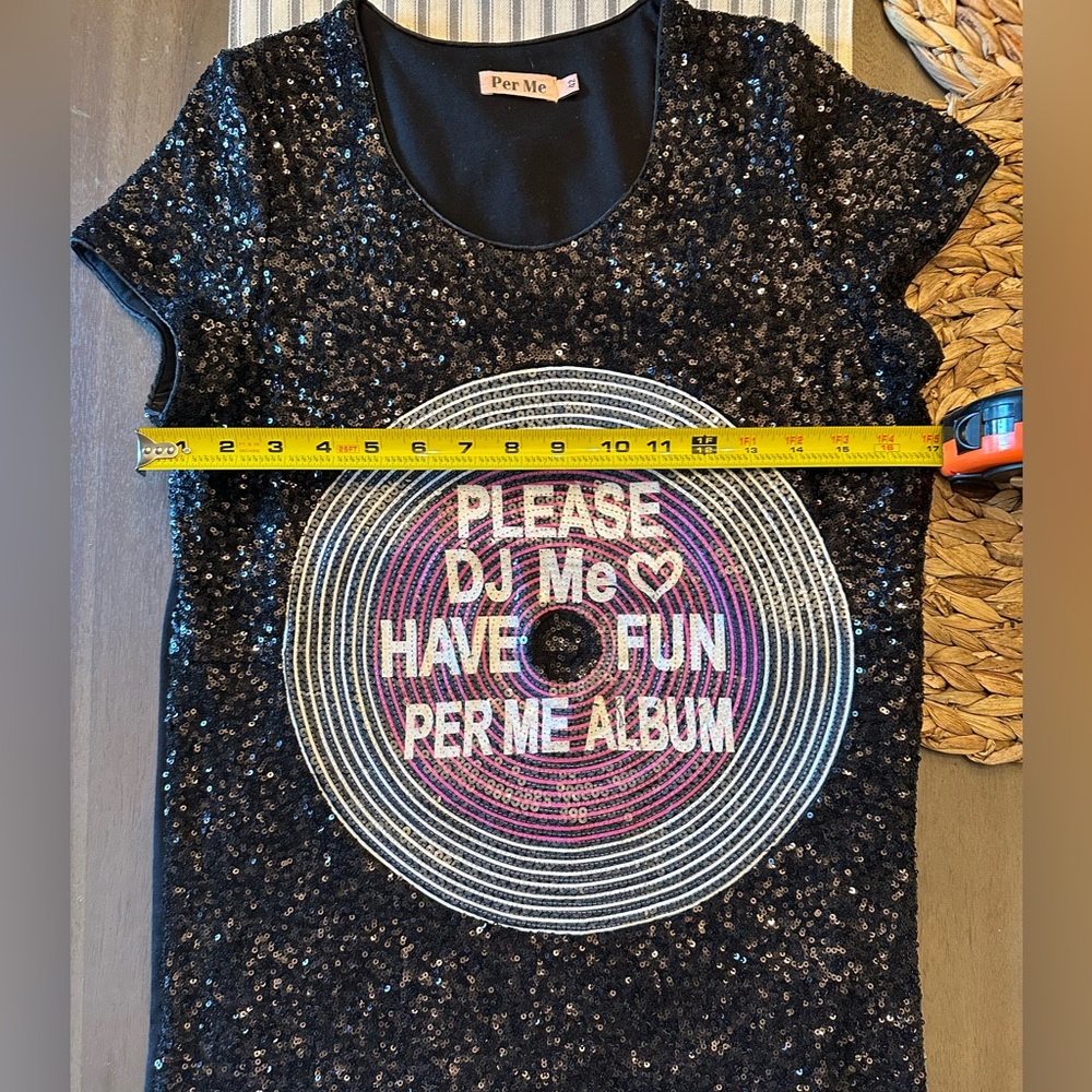 Per Me Record Dress Full Sequins Small